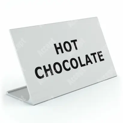 stříbrný stolní informační stojánek D-62 "HOT CHOCOLATE" - D-62.STR.105.040