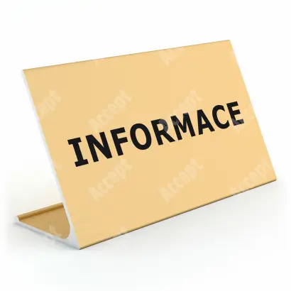 zlatý stolní informační stojánek D-62 "INFORMACE" - D-62.ZLA.105.009