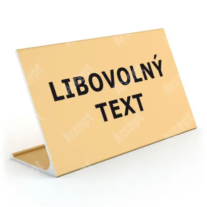 zlatý stolní informační stojánek D-62 "LIBOVOLNÝ TEXT" - D-62.ZLA.105.010