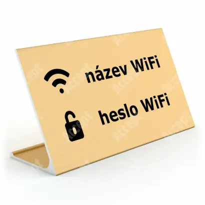 zlatý stolní informační stojánek D-62 "WIFI" - D-62.ZLA.105.015