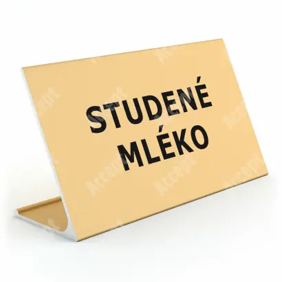 zlatý stolní informační stojánek D-62 "STUDENÉ MLÉKO" - D-62.ZLA.105.029