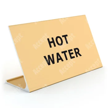 zlatý stolní informační stojánek D-62 "HOT WATER" - D-62.ZLA.105.034
