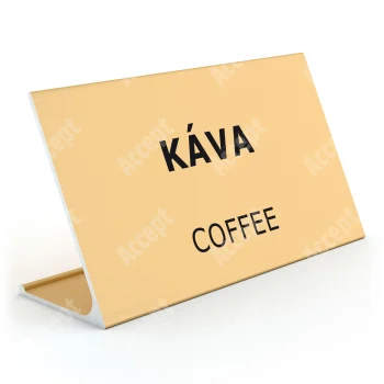 zlatý stolní informační stojánek D-62 "KÁVA, COFFEE" - D-62.ZLA.105.042