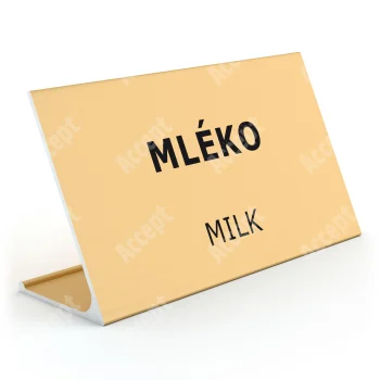 zlatý stolní informační stojánek D-62 "MLÉKO, MILK" - D-62.ZLA.105.044