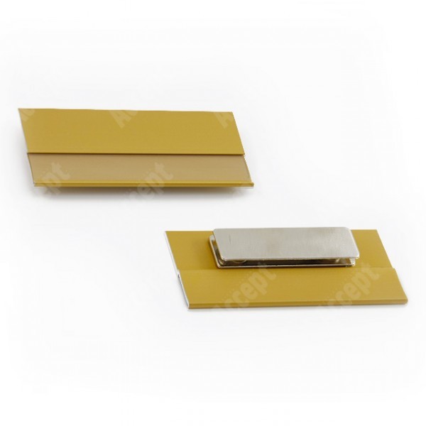 ACCEPT Osobní jmenovka - magnetický klip (zlatá) - rozměr jmenovky 70 x 30 mm