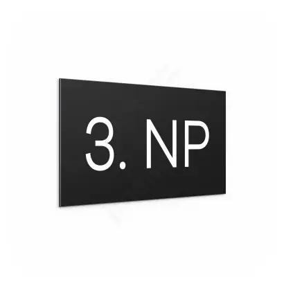 Označení podlaží "3. NP" - černá tabulka - bílý popis