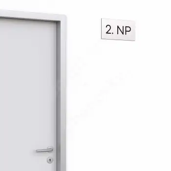 Označení podlaží "2. NP" - stříbrná tabulka - černý popis - náhled