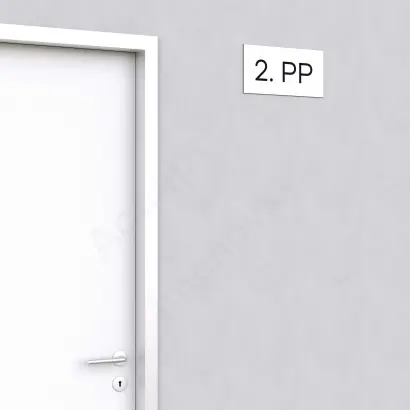 Označení podlaží "2. PP" - bílá tabulka - černý popis - náhled