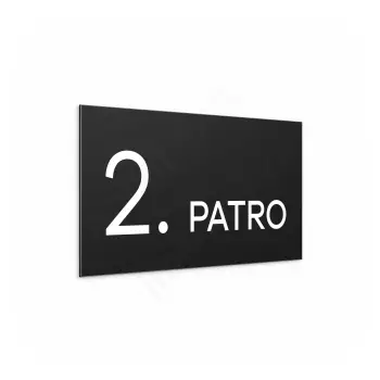 Označení podlaží "2. PATRO" - černá tabulka - bílý popis