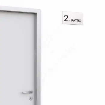 Označení podlaží "2. PATRO" - stříbrná tabulka - černý popis - náhled