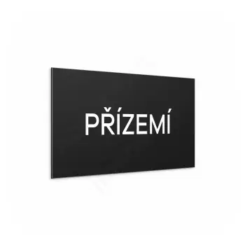 Označení podlaží "PŘÍZEMÍ" - černá tabulka - bílý popis