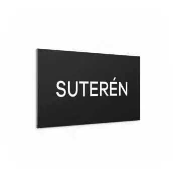 Označení podlaží "SUTERÉN" - černá tabulka - bílý popis
