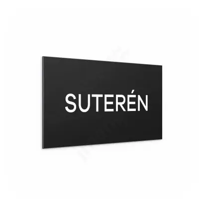 Označení podlaží "SUTERÉN" - černá tabulka - bílý popis