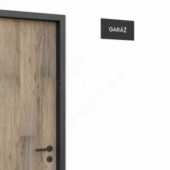 Označení podlaží "GARÁŽ" - černá tabulka - bílý popis - náhled