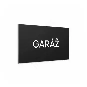 Označení podlaží "GARÁŽ" - černá tabulka - bílý popis