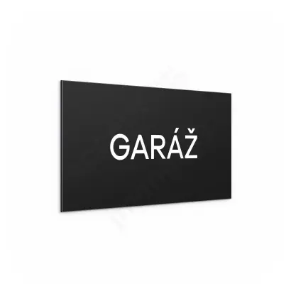 Označení podlaží "GARÁŽ" - černá tabulka - bílý popis