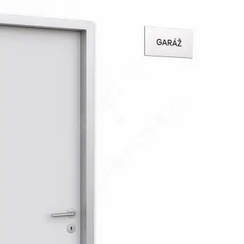Označení podlaží "GARÁŽ" - stříbrná tabulka - černý popis - náhled