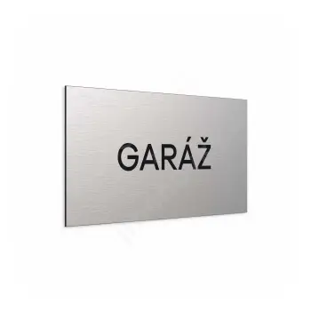 Označení podlaží "GARÁŽ" - stříbrná tabulka - černý popis