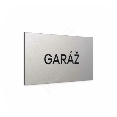 Označení podlaží "GARÁŽ" - stříbrná tabulka - černý popis