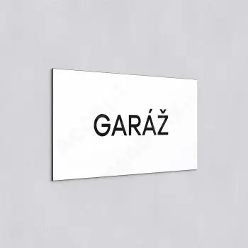 Označení podlaží "GARÁŽ" - bílá tabulka - černý popis