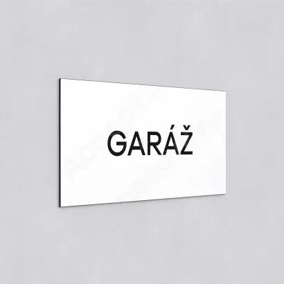 Označení podlaží "GARÁŽ" - bílá tabulka - černý popis