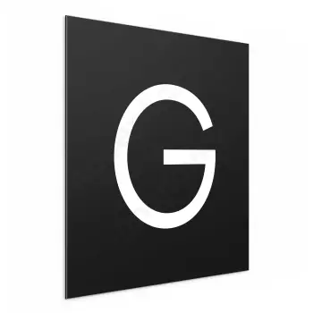 Označení podlaží - písmeno "G" - černá tabulka - bílý popis