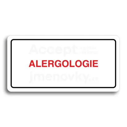 Piktogram "ALERGOLOGIE" - bílá tabulka - barevný tisk
