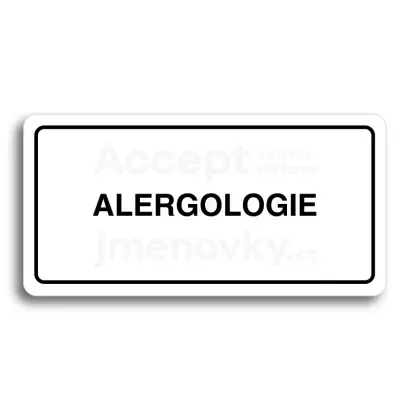 Piktogram "ALERGOLOGIE" - bílá tabulka - černý tisk