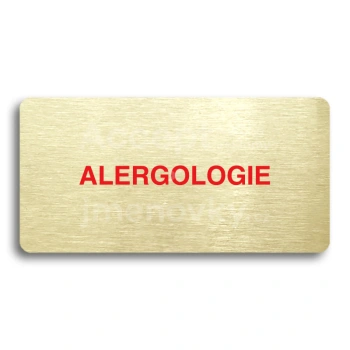 Piktogram "ALERGOLOGIE" - zlatá tabulka - barevný tisk bez rámečku