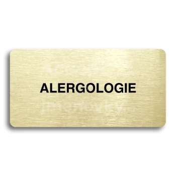 Piktogram "ALERGOLOGIE" - zlatá tabulka - černý tisk bez rámečku