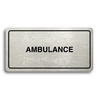 Piktogram "AMBULANCE" - stříbrná tabulka - černý tisk