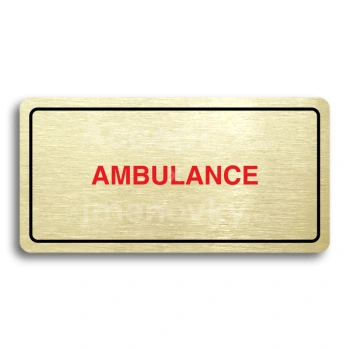 Piktogram "AMBULANCE" - zlatá tabulka - barevný tisk