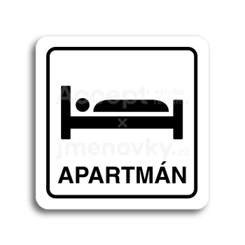 Piktogram "apartmán II" - bílá tabulka - černý tisk
