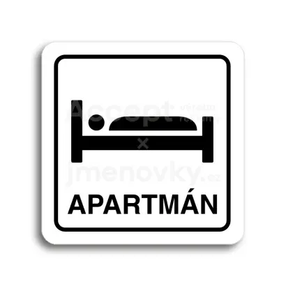 Piktogram "apartmán II" - bílá tabulka - černý tisk