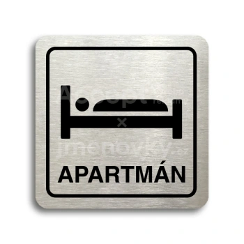 Piktogram "apartmán II" - stříbrná tabulka - černý tisk