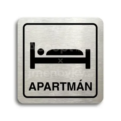 Piktogram "apartmán II" - stříbrná tabulka - černý tisk