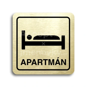 Piktogram "apartmán II" - zlatá tabulka - černý tisk