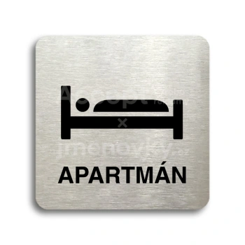 Piktogram "apartmán II" - stříbrná tabulka - černý tisk bez rámečku