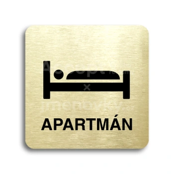 Piktogram "apartmán II" - zlatá tabulka - černý tisk bez rámečku