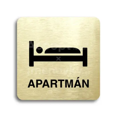 Piktogram "apartmán II" - zlatá tabulka - černý tisk bez rámečku