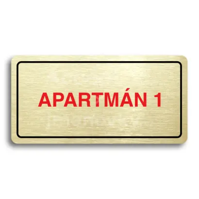 Piktogram "APARTMÁN 1" - zlatá tabulka - barevný tisk