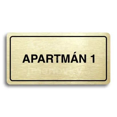 Piktogram "APARTMÁN 1" - zlatá tabulka - černý tisk