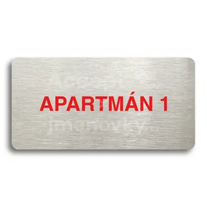Piktogram "APARTMÁN 1" - stříbrná tabulka - barevný tisk bez rámečku
