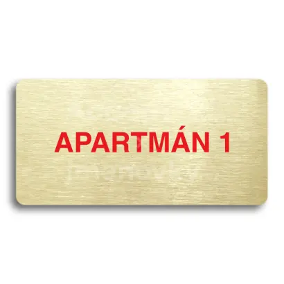 Piktogram "APARTMÁN 1" - zlatá tabulka - barevný tisk bez rámečku