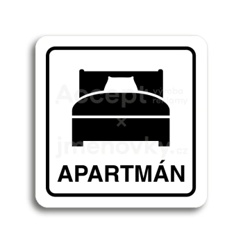 Piktogram "apartmán III" - bílá tabulka - černý tisk