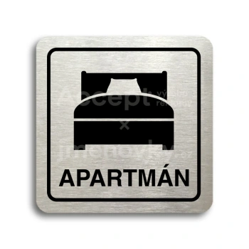 Piktogram "apartmán III" - stříbrná tabulka - černý tisk