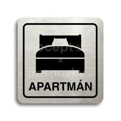 Piktogram "apartmán III" - stříbrná tabulka - černý tisk