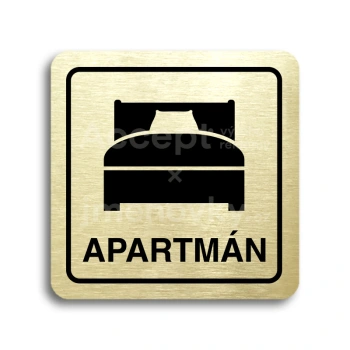 Piktogram "apartmán III" - zlatá tabulka - černý tisk