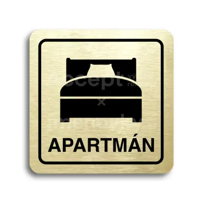 Piktogram "apartmán III" - zlatá tabulka - černý tisk