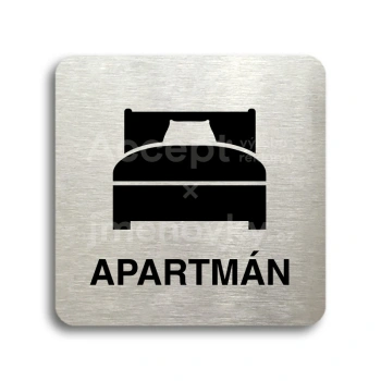 Piktogram "apartmán III" - stříbrná tabulka - černý tisk bez rámečku
